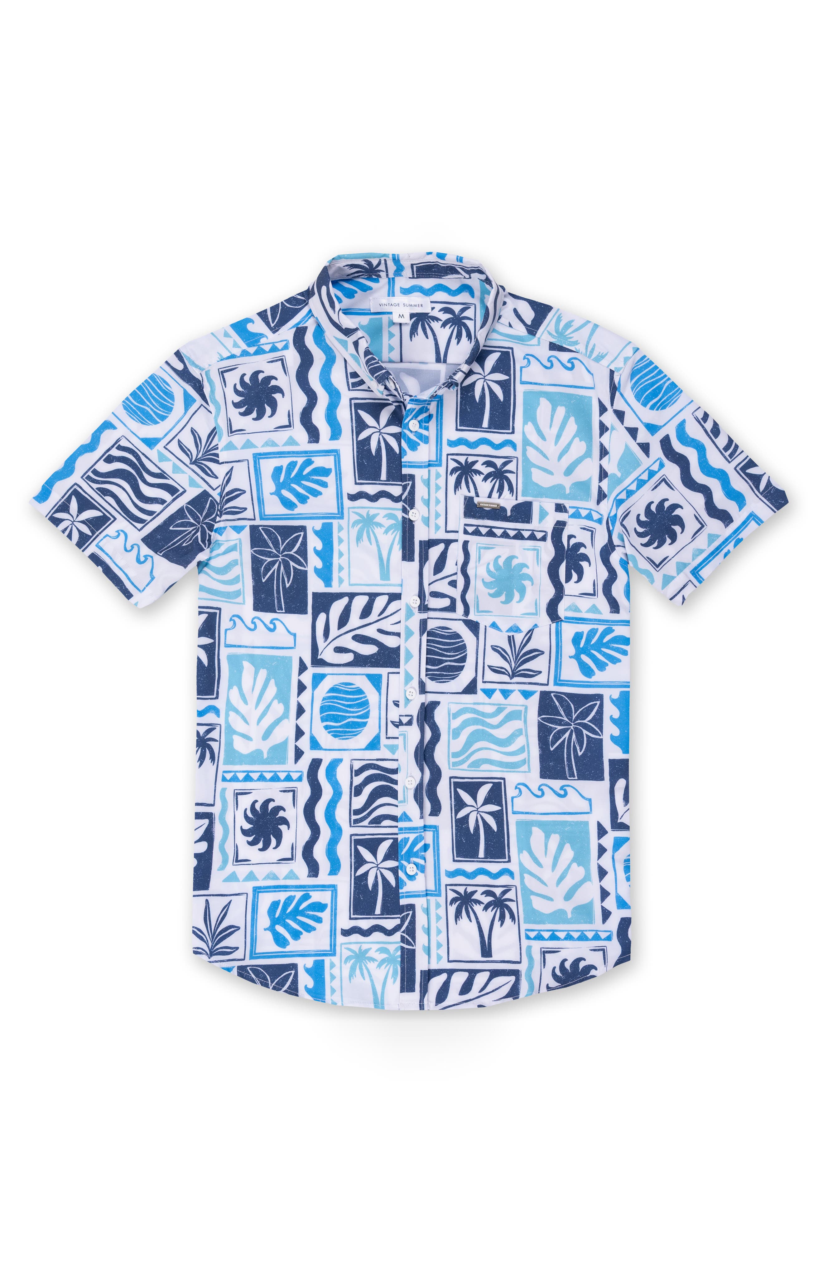 Vintage Summer Kids' Coastal Button Down Shirt