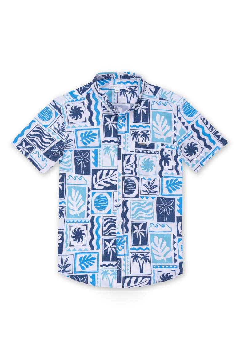Kids' Coastal Button Down Shirt, Main, color, NAVY