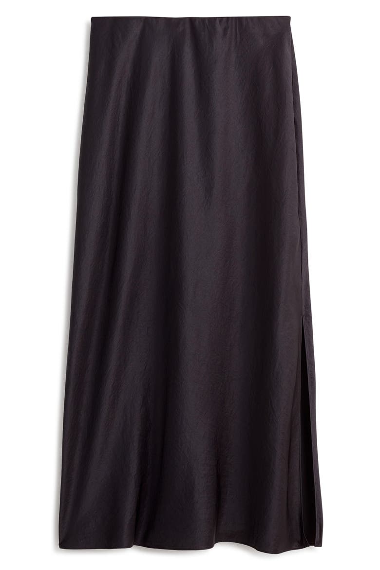 Satin Maxi Slip Skirt, Alternate, color, TRUE BLACK