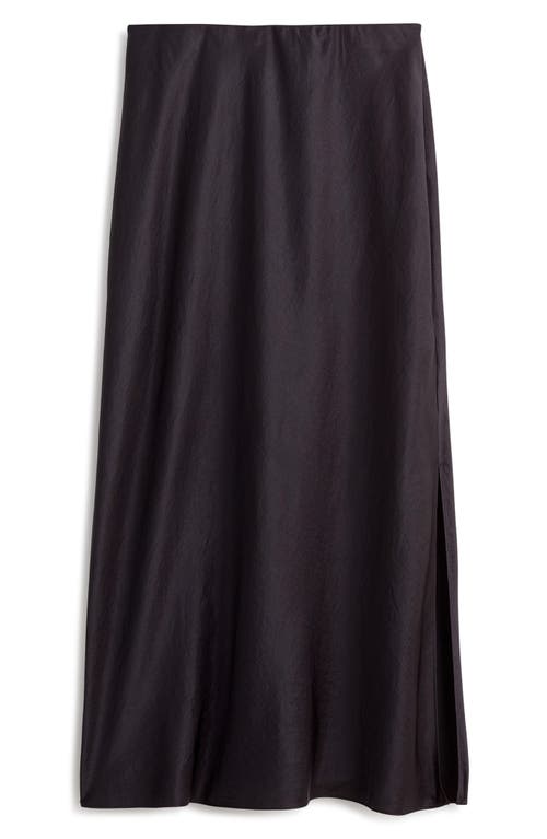 Madewell Satin Maxi Slip Skirt In True Black