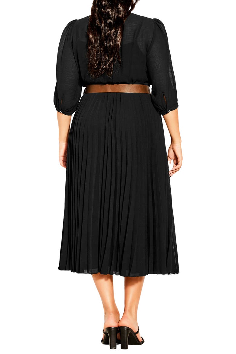 Love Pleat Belted Dress, Alternate, color, BLACK