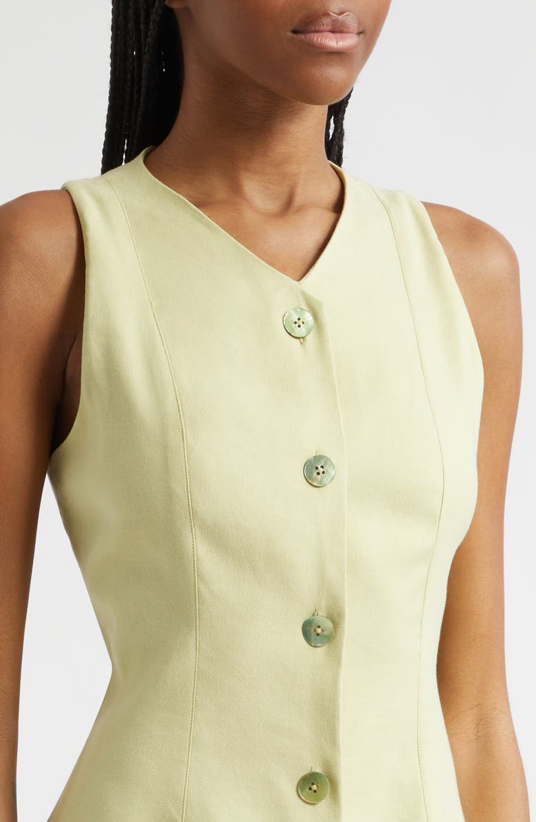 Veronica Beard Steiner Linen Blend Fit & Flare Dress, Alternate, color, Pistachio