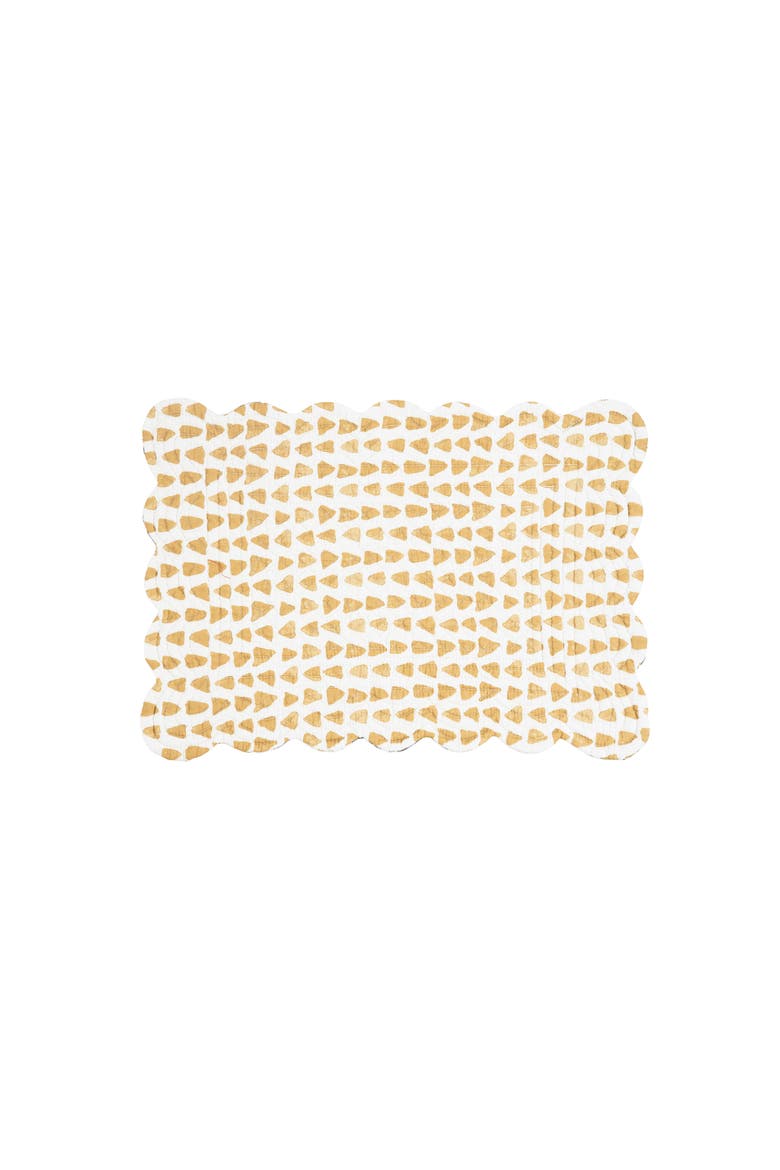 Natural Home Cotton Quilted Rectangular Reversible Placemats Set of 6, 13" x 19", Alternate, color, Yellow
