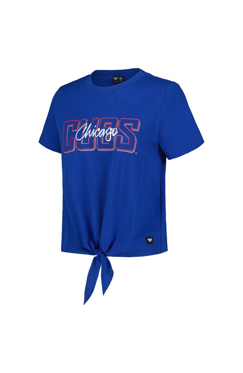 THE WILD COLLECTIVE Women's The Wild Collective Royal Chicago Cubs Twist Front T-Shirt, Alternate, color, Royal