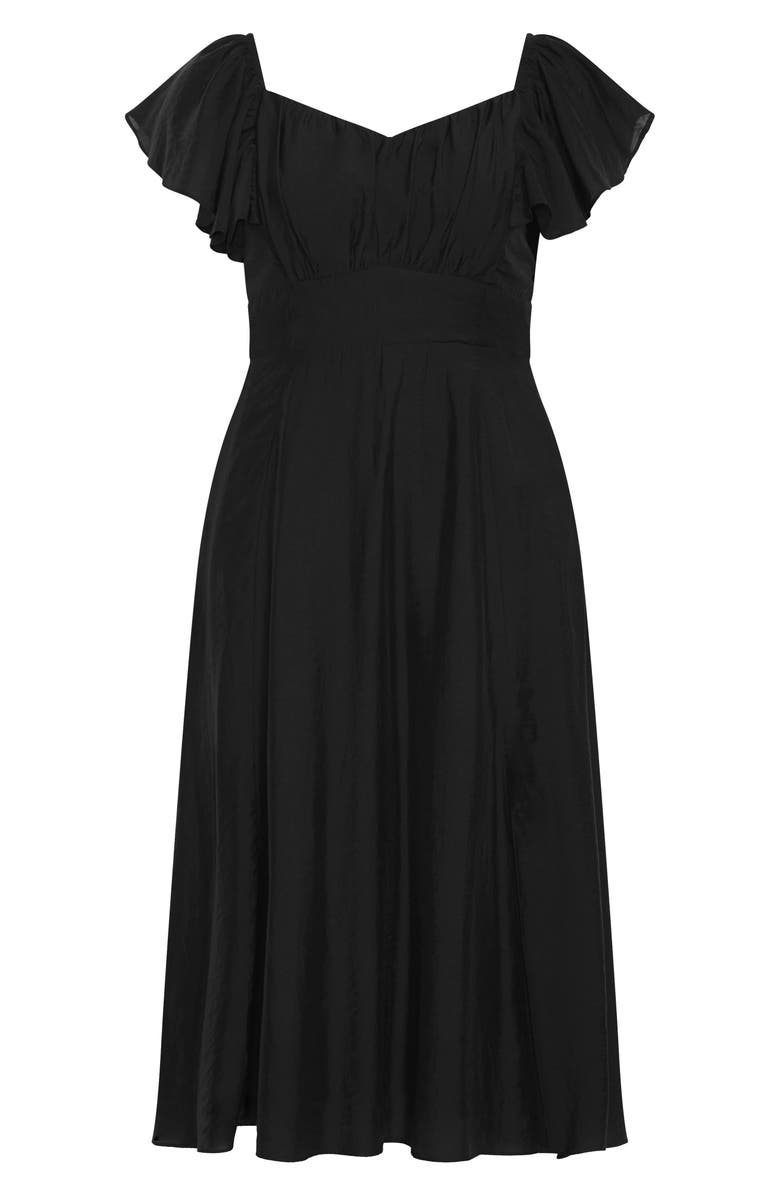 City Chic Alisa TIe Front Dress, Alternate, color, Black