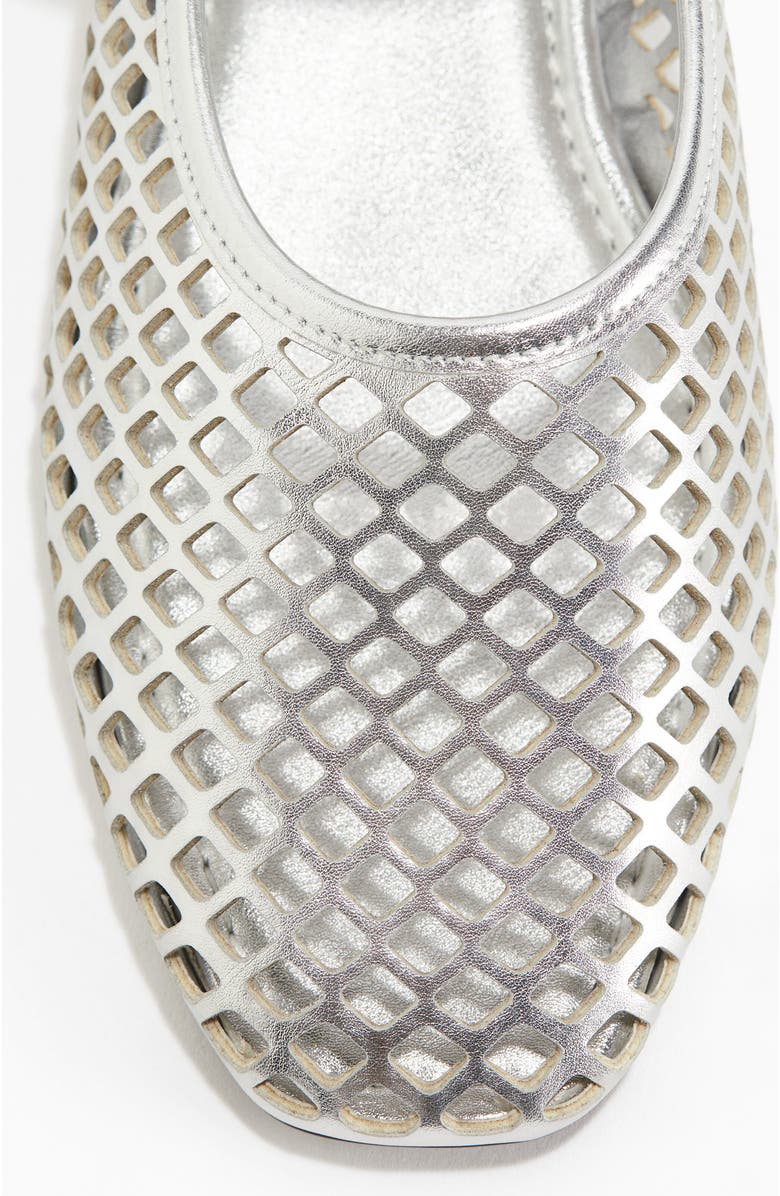 H&M Perforated Mary Jane Ballet Pumps, Alternate, color, Silver-Colored