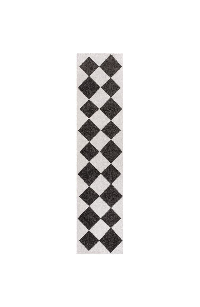 JONATHAN Y Draper Classic Geometric Diamond Pattern Area Rug, Alternate, color, White/Charcoal