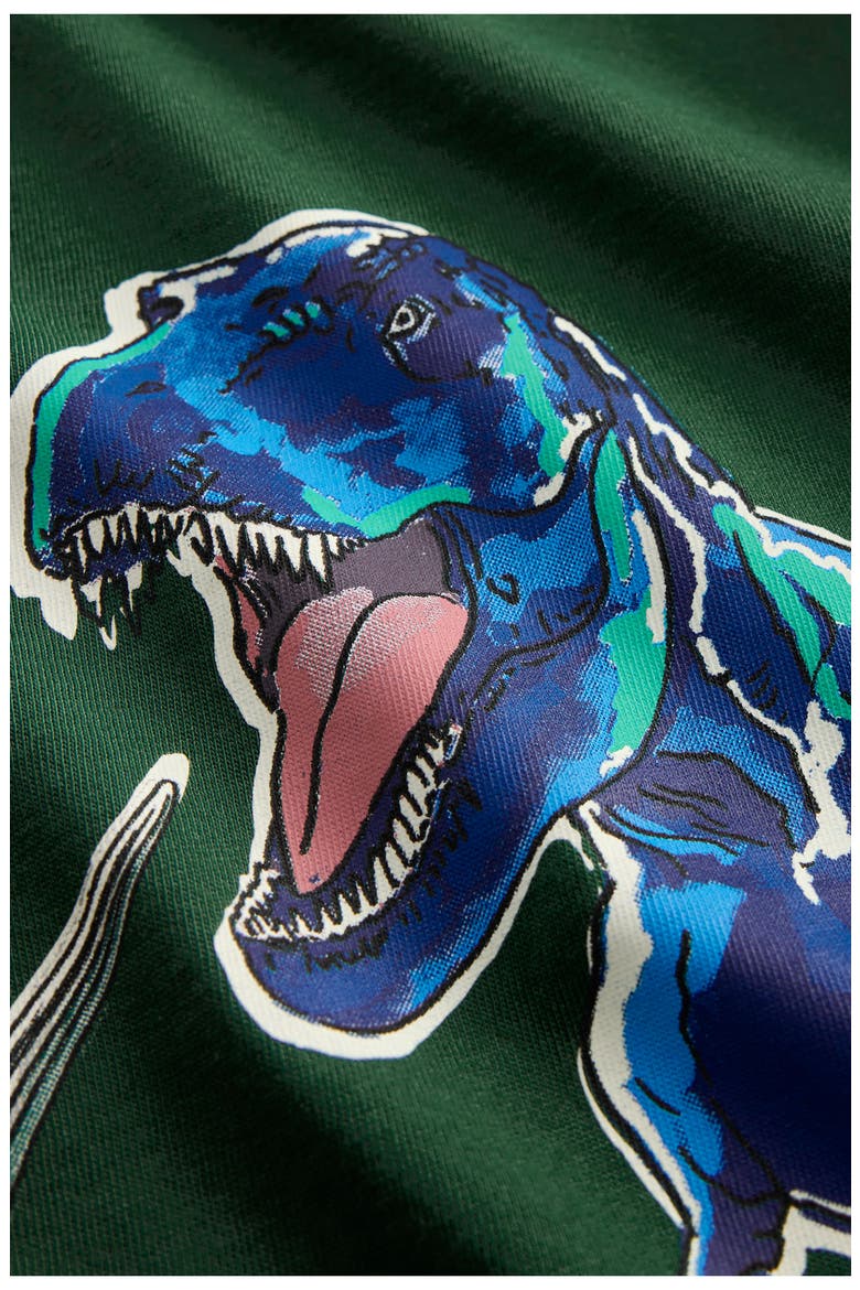Kids' Glow-in-the-Dark Long Sleeve Graphic T-Shirt, Alternate, color, HUNTER GREEN DINOS
