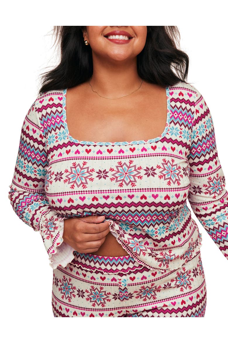 Audra Pajama Long Sleeve Top & Legging Set, Alternate, color, Novelty white