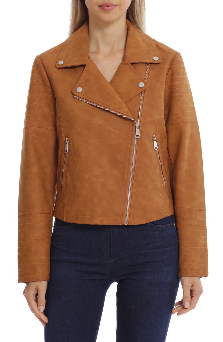 Avec Les Filles Faux Suede Moto Jacket, Alternate, color, 