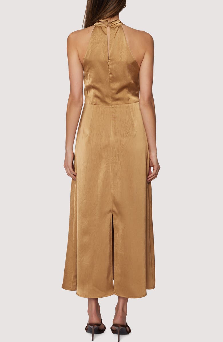 Lost + Wander Starlit Sleeveless Satin Maxi Dress, Alternate, color, Brass