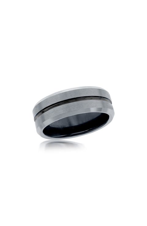 Men's Stripe Tungsten Ring