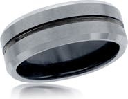 BLACKJACK Men's Stripe Tungsten Ring
