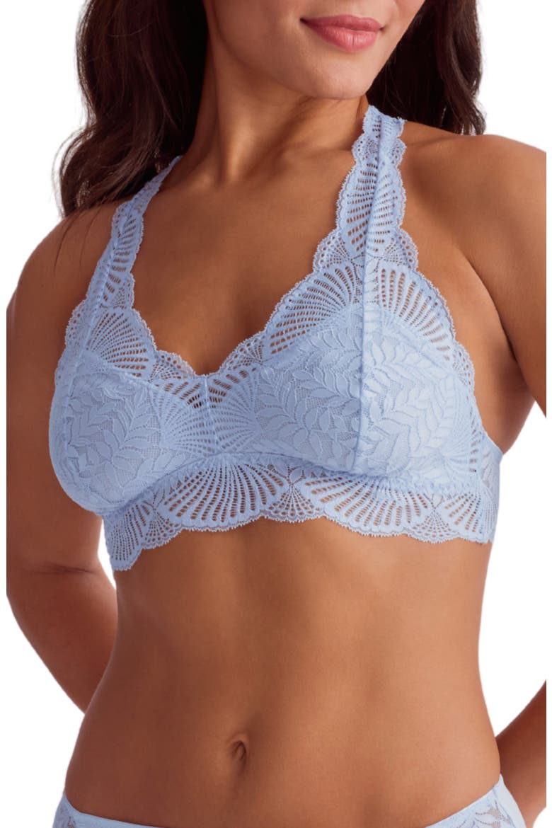Belle Epoque Full Cup Racerback Lace & Microfiber Bralette, Main, color, HEAVEN