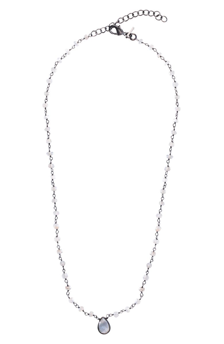 ADORNIA FINE Labradorite Rosary Pear Necklace, Alternate, color, Green