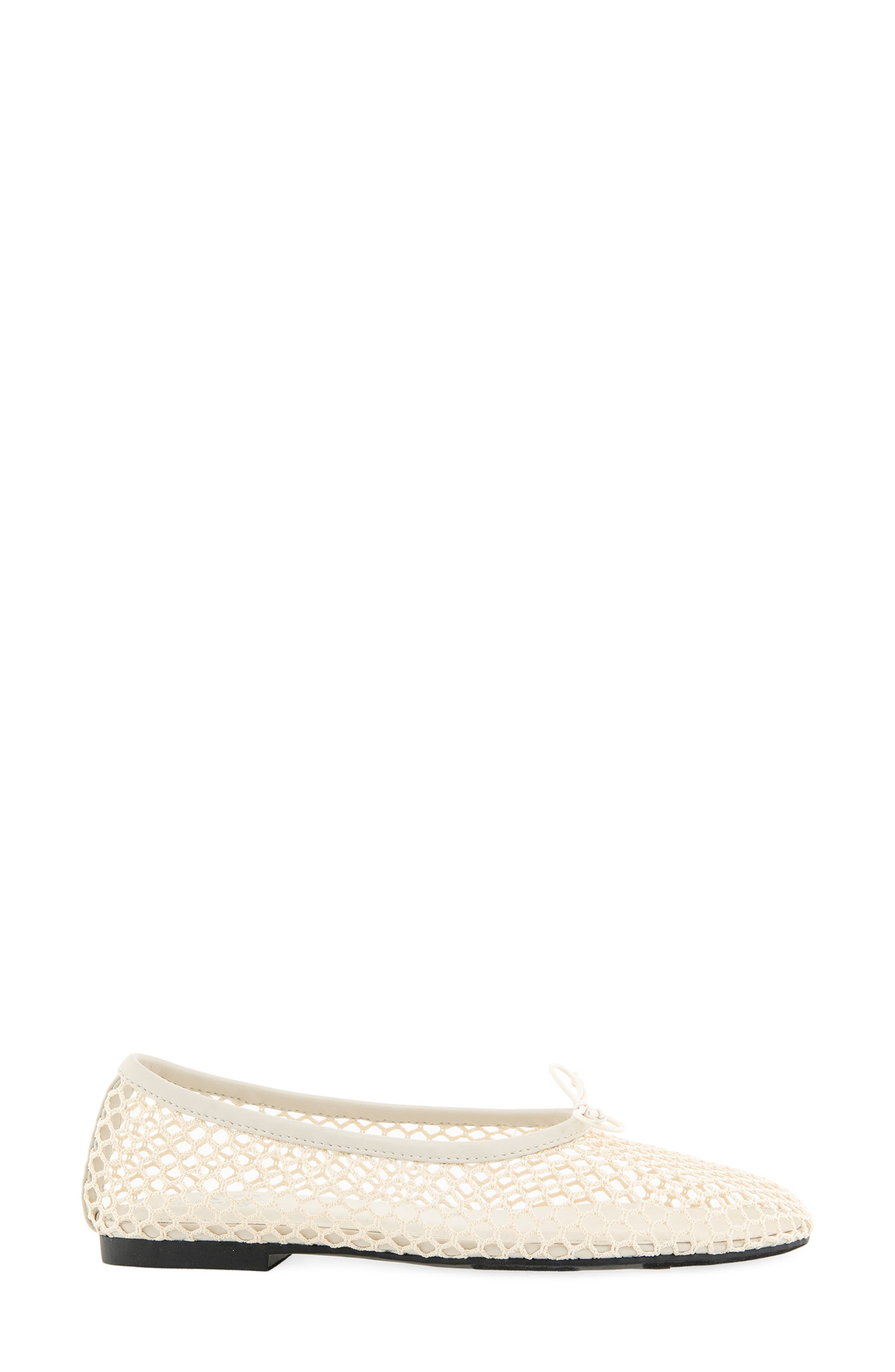 Bunny Mesh Ballet Flat, Alternate, color, OFF WHITE