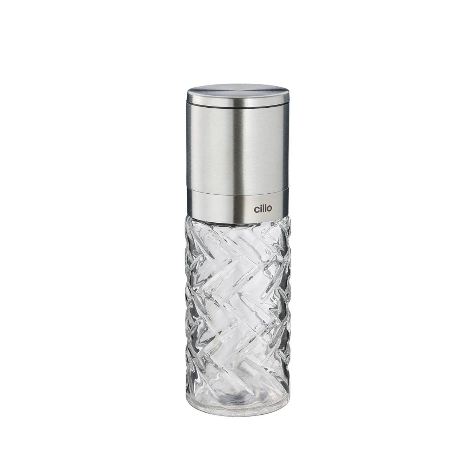 Cilio Cristallo Glass & Stainless Steel Salt And Pepper Mill In Silver