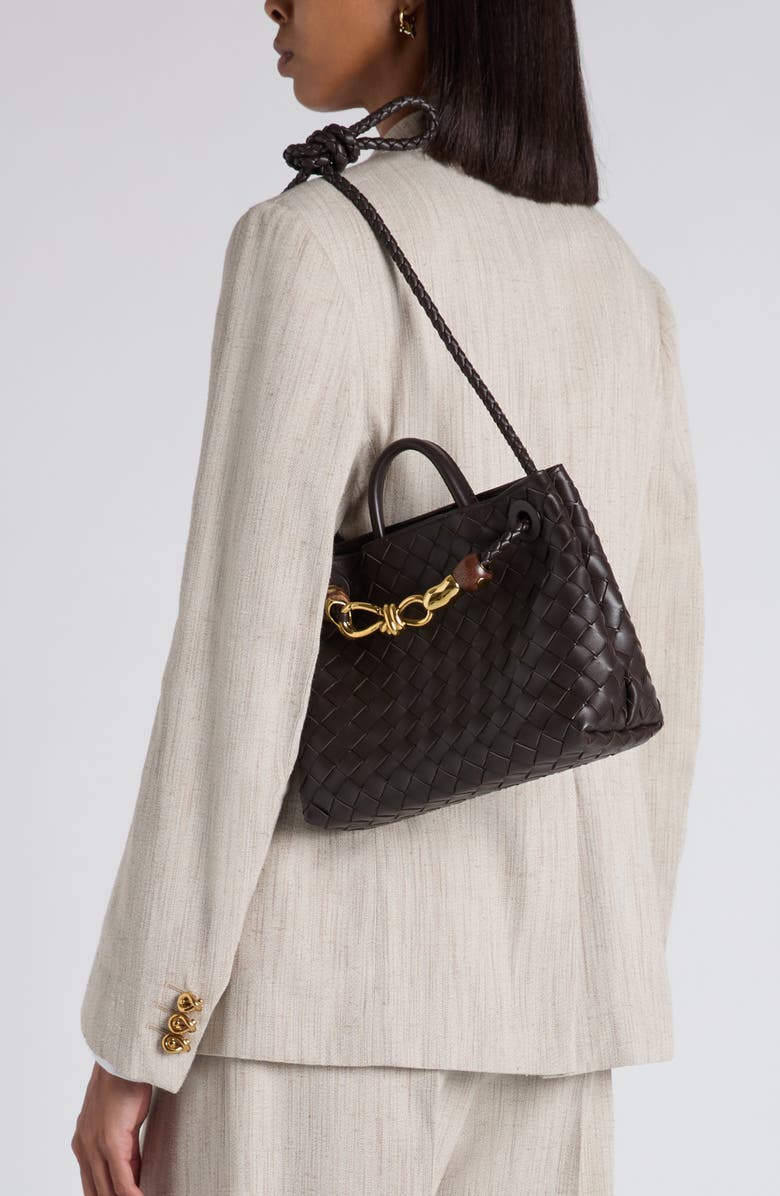 Bottega Veneta Small Andiamo Bead Intrecciato Leather Top Handle Bag, Alternate, color,