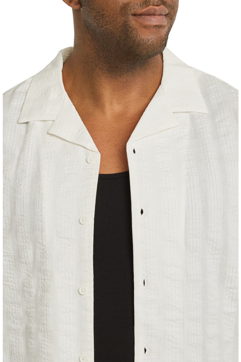Belize Textured Relaxed Fit Camp Shirt, Alternate, color, BONE
