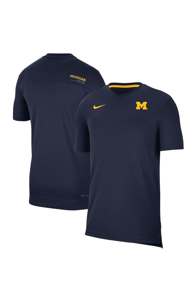 Nike Men's Nike Navy Michigan Wolverines 2022 Coaches UV Performance T-Shirt, Main, color, 