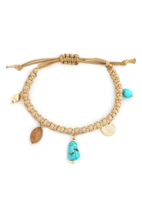 Turquoise Rope Charm Bracelet