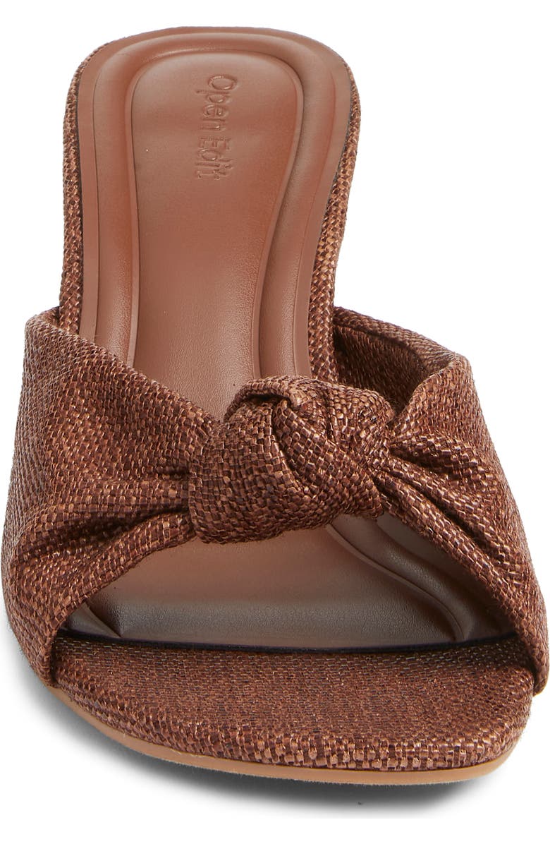 Open Edit Harper Knot Slide Sandal, Alternate, color, Brown Chocolate