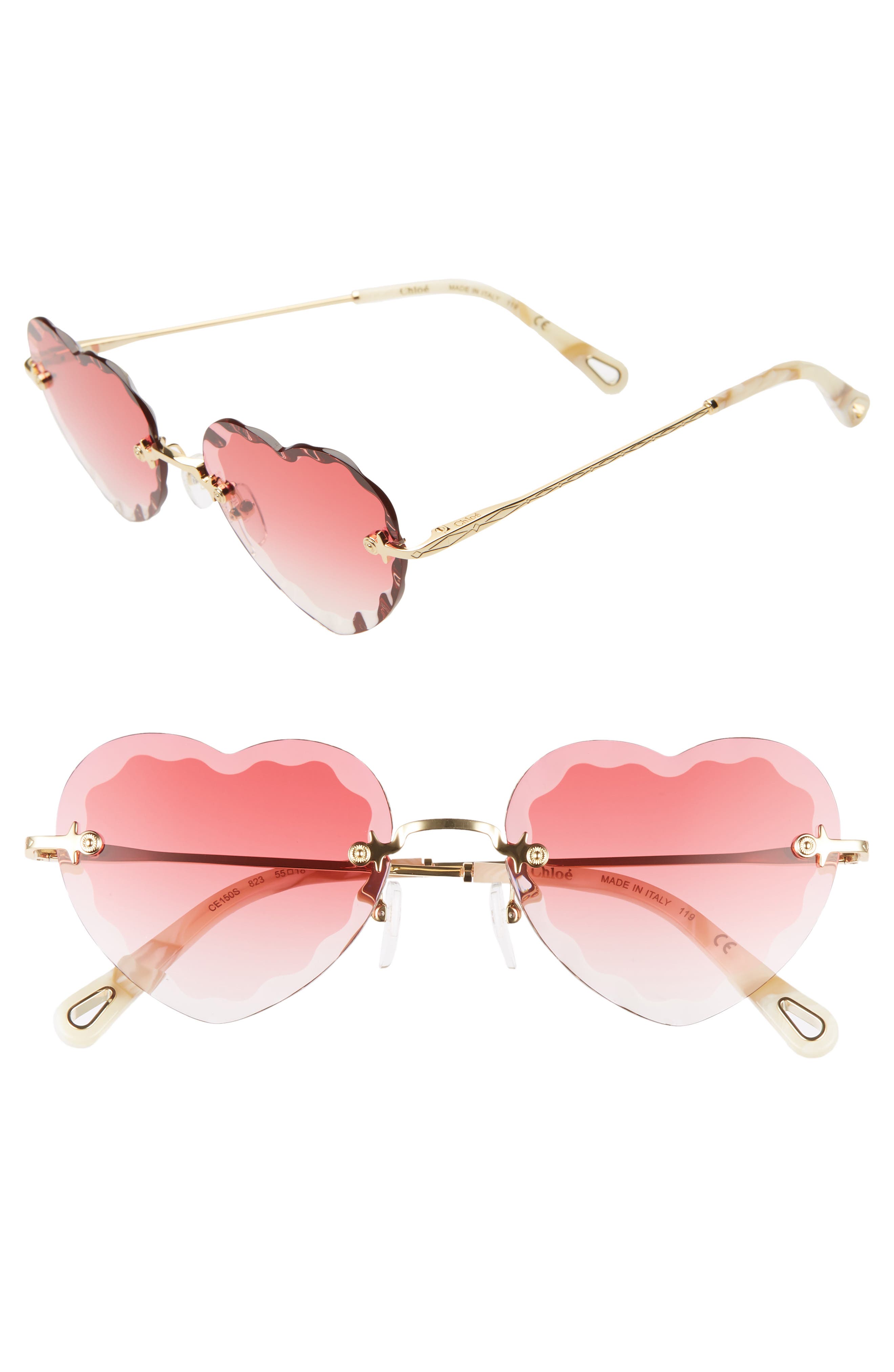 Chloé Rosie 55mm Heart Shaped Sunglasses (Women) | Nordstrom