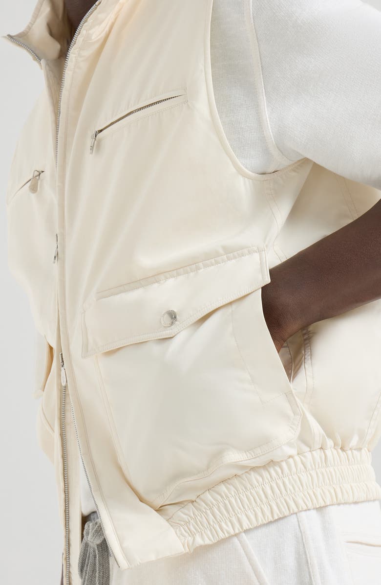 Brunello Cucinelli Nylon vest with padding, Alternate, color, Panama