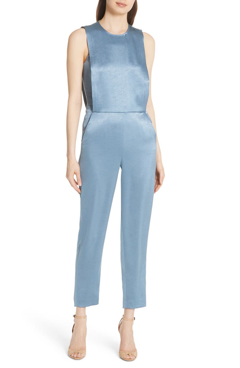 Theory Remaline Double Sateen Jumpsuit, Main, color,