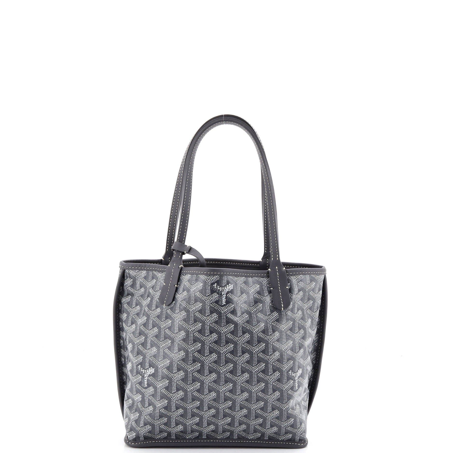 Pre-Owned Goyard Anjou Reversible Tote Coated Canvas Mini, Alternate, color, Gray