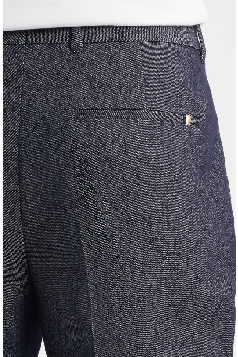 Perin Pleated Stretch Cotton & Virgin Wool Pants, Alternate, color, DARK BLUE
