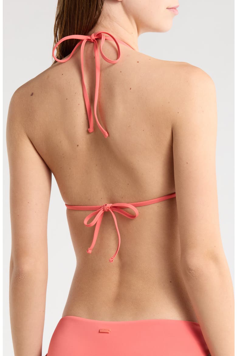 Classic Triangle Bikini Top, Alternate, color, HOT CORAL