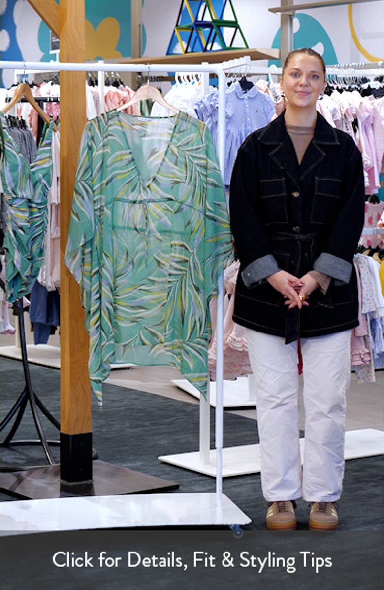 Parker Print Long Sleeve Cover-Up Minidress, sales video thumbnail