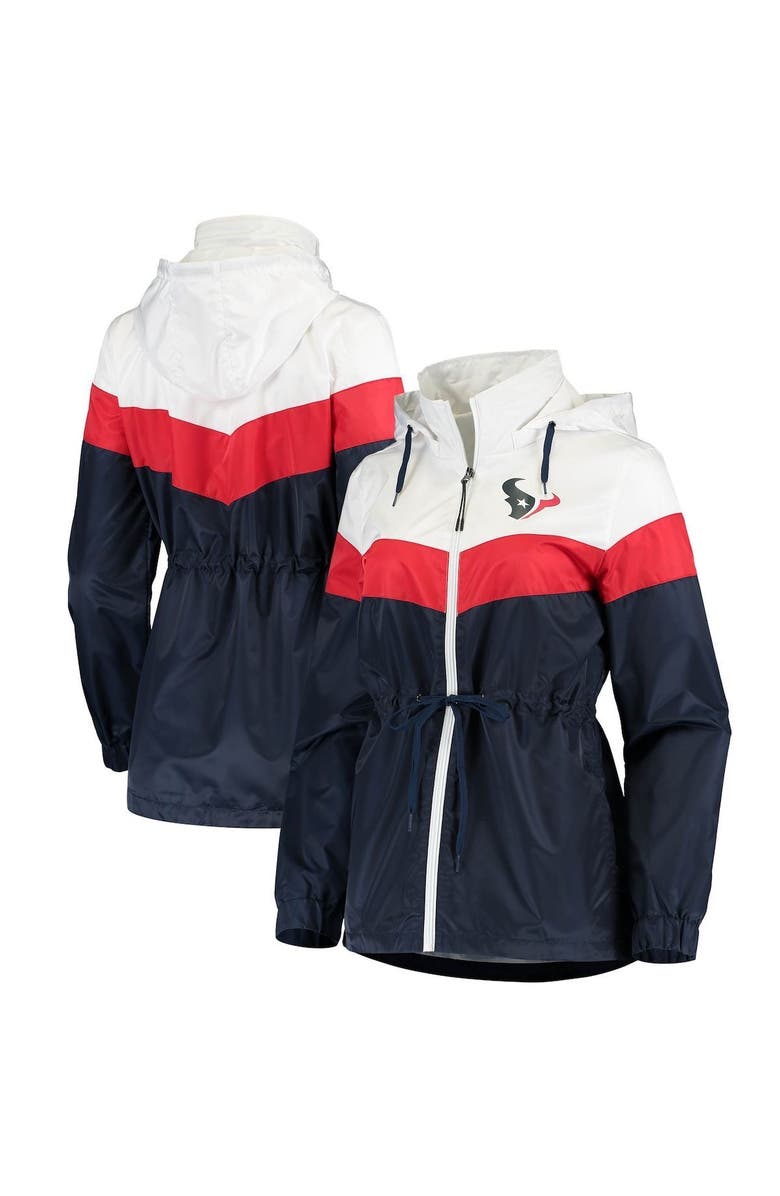 G-III 4HER BY CARL BANKS Women's G-III 4Her by Carl Banks White/Navy Houston Texans Stadium Full-Zip Hoodie Jacket, Alternate, color,