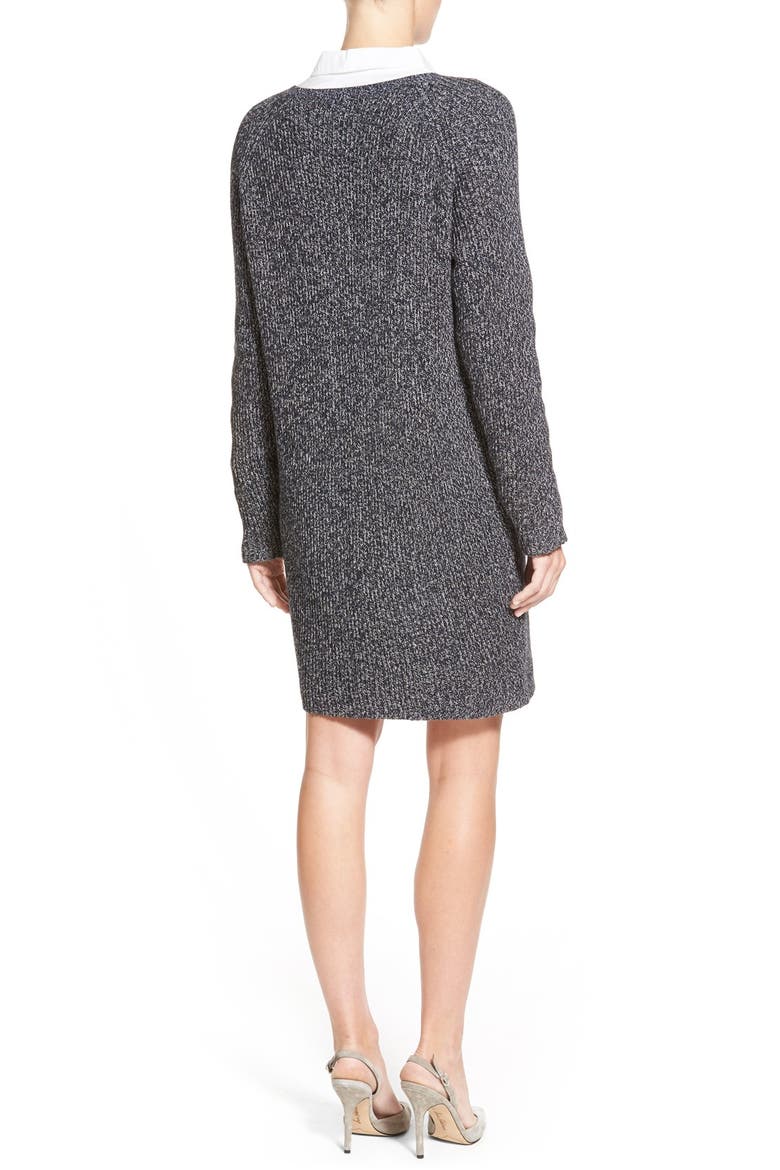 'Naughty Brights' Cotton Sweater Dress, Alternate, color, BLACK/ WHITE