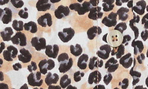 Nic + Zoe Nic+zoe Little Leopard Mock Neck Blouse In Multi