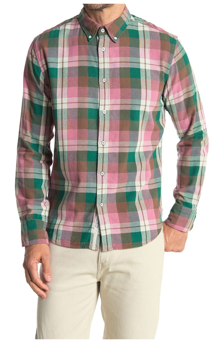 rag & bone Fit 2 Tomlin Slim Fit Plaid Button-Down Oxford Shirt, Main, color, 