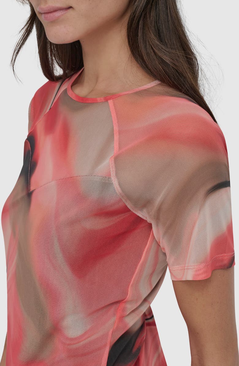 DKNY Print Mesh Top, Alternate, color, Brushd Marble_ws