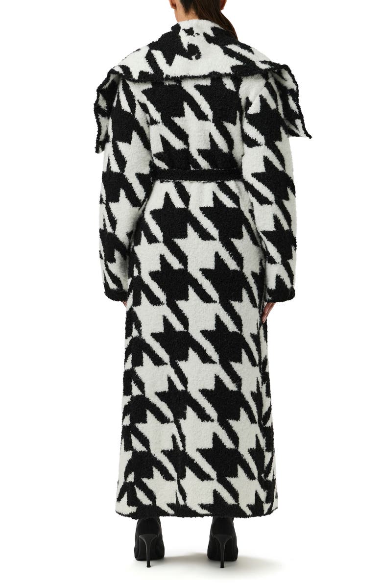 Naked Wardrobe Houndstooth Oversize Bouclé Coat, Alternate, color, Black / White