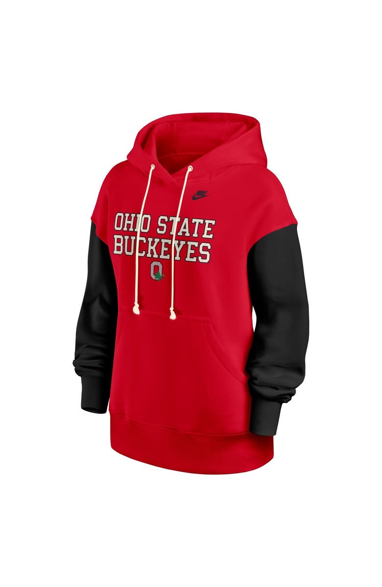 Nike Women's Nike Scarlet/Black Ohio State Buckeyes Oversized Legacy Phoenix Pullover Hoodie, Alternate, color, Scarlet