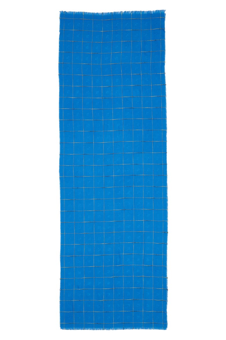 Grid Check Oblong Scarf, Alternate, color, BLUE/ YELLOW