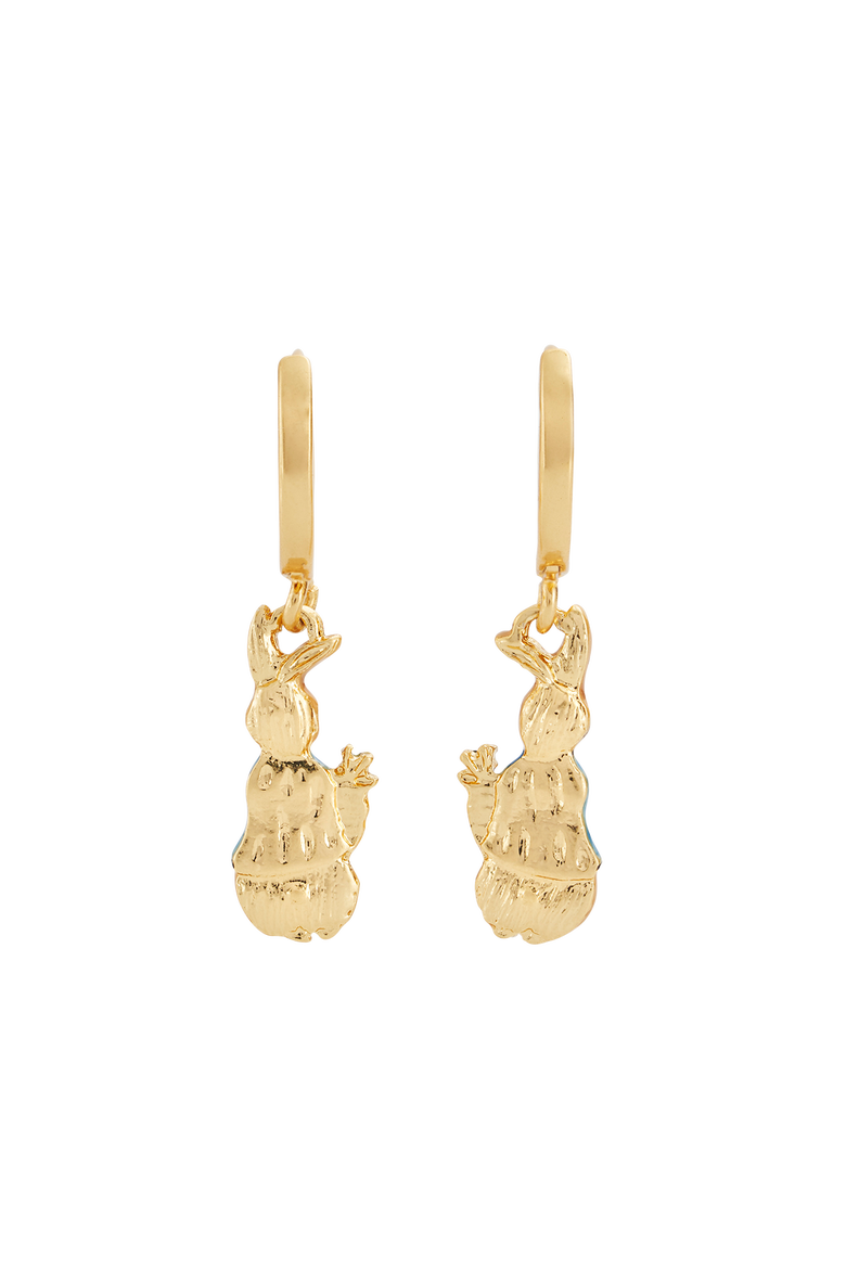 x Peter Rabbit Carrot Charm Huggie Earrings, Alternate, color, Gold