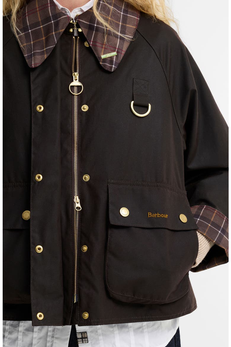 Icons Tartan Collar Spey Waxed Cotton Jacket, Alternate, color, RUSTIC/ MUTED