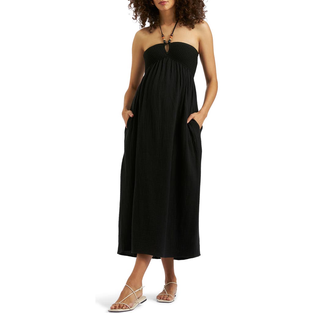 RIPE MATERNITY RIPE MATERNITY EVIE HALTER MATERNITY MAXI DRESS