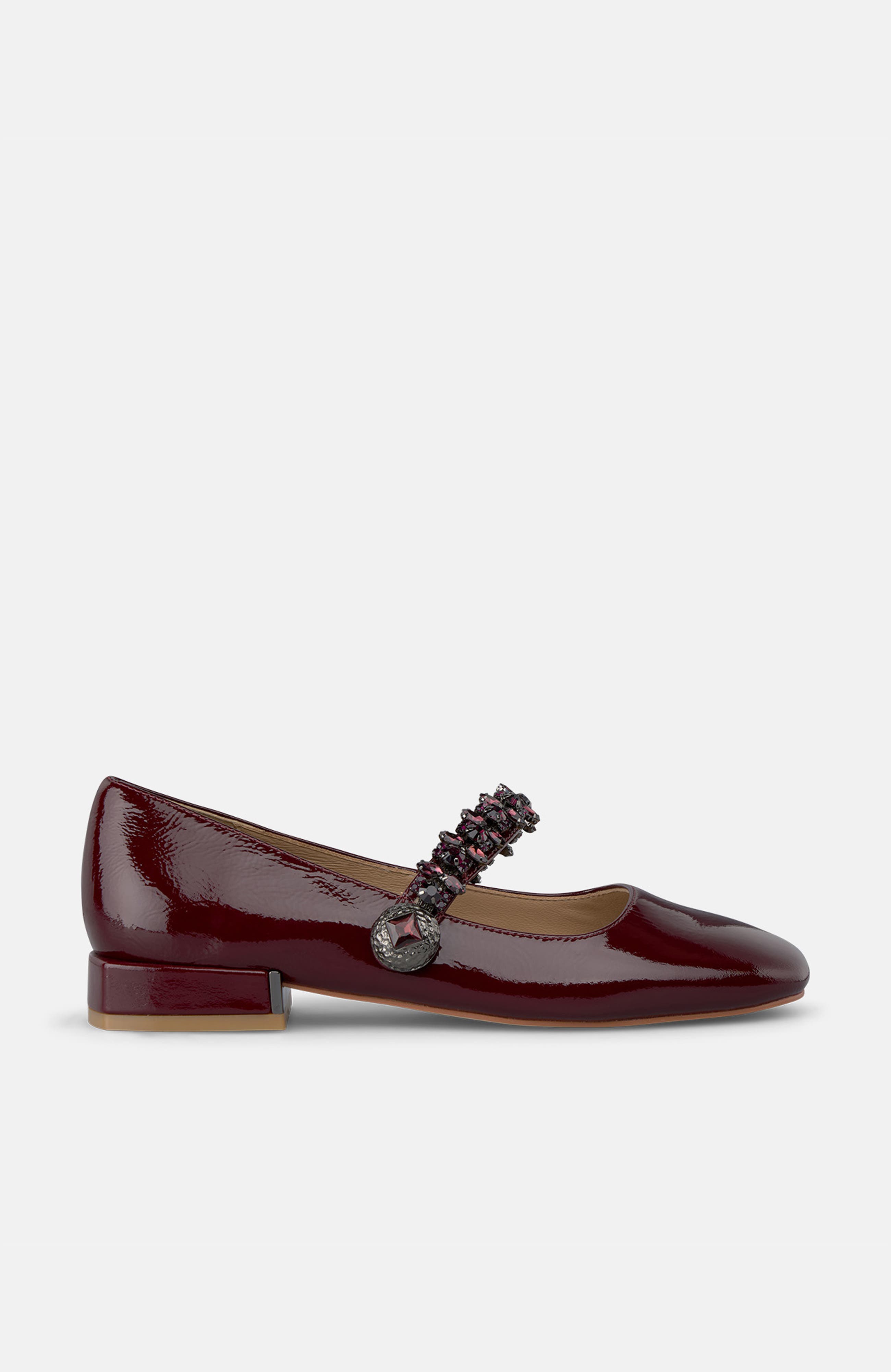 Flat Shoe Jewel Strap, Alternate, color, Wine