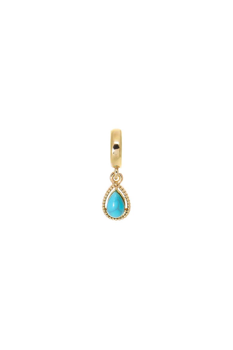 Turquoise CZ Teardrop Charm, Main, color, Turquoise