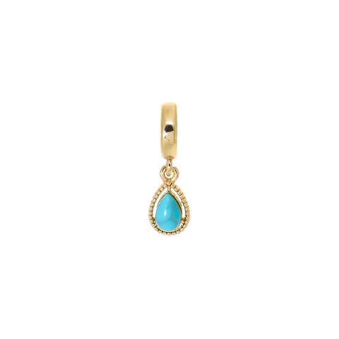 Turquoise CZ Teardrop Charm