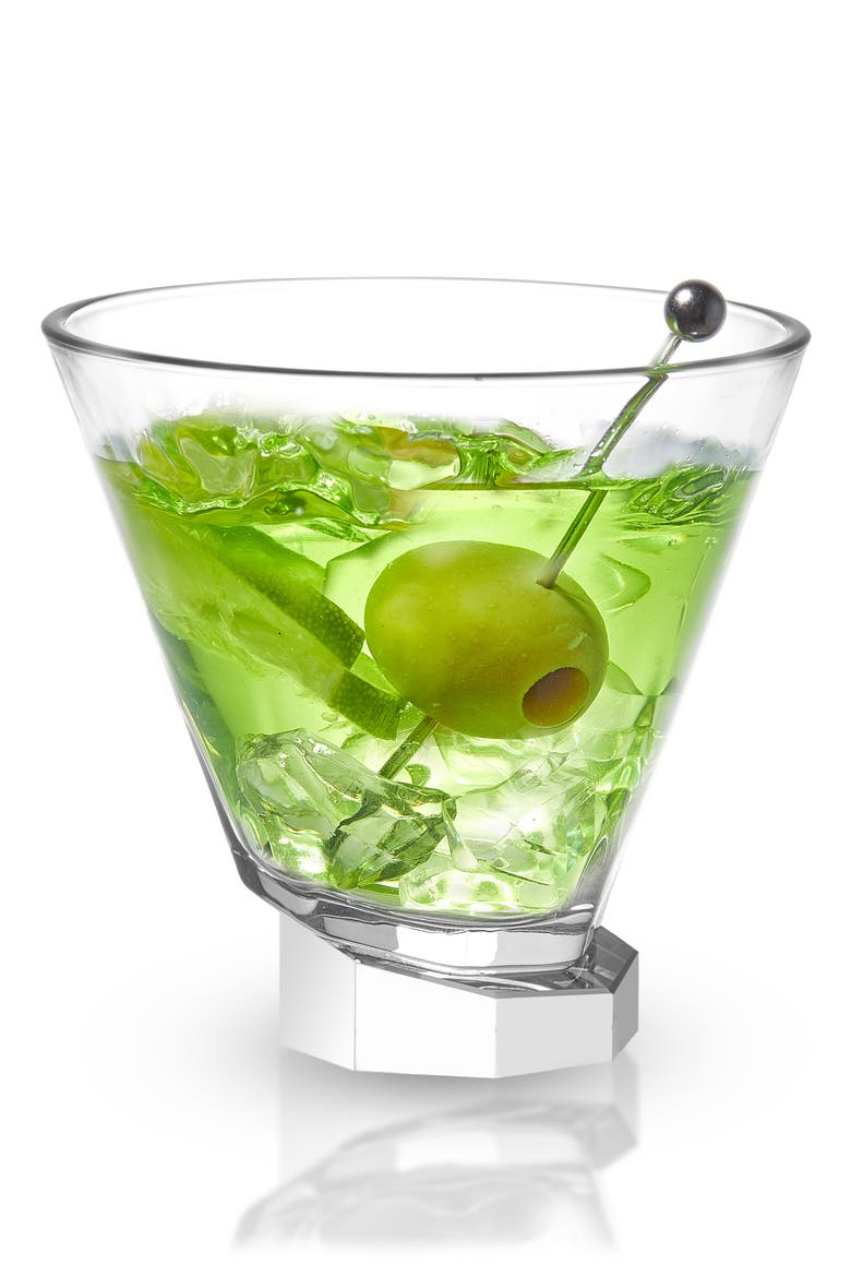 Aqua Vitaw Set of 2 Octagon Off-Base Cocktail Glasses, Alternate, color, CLEAR