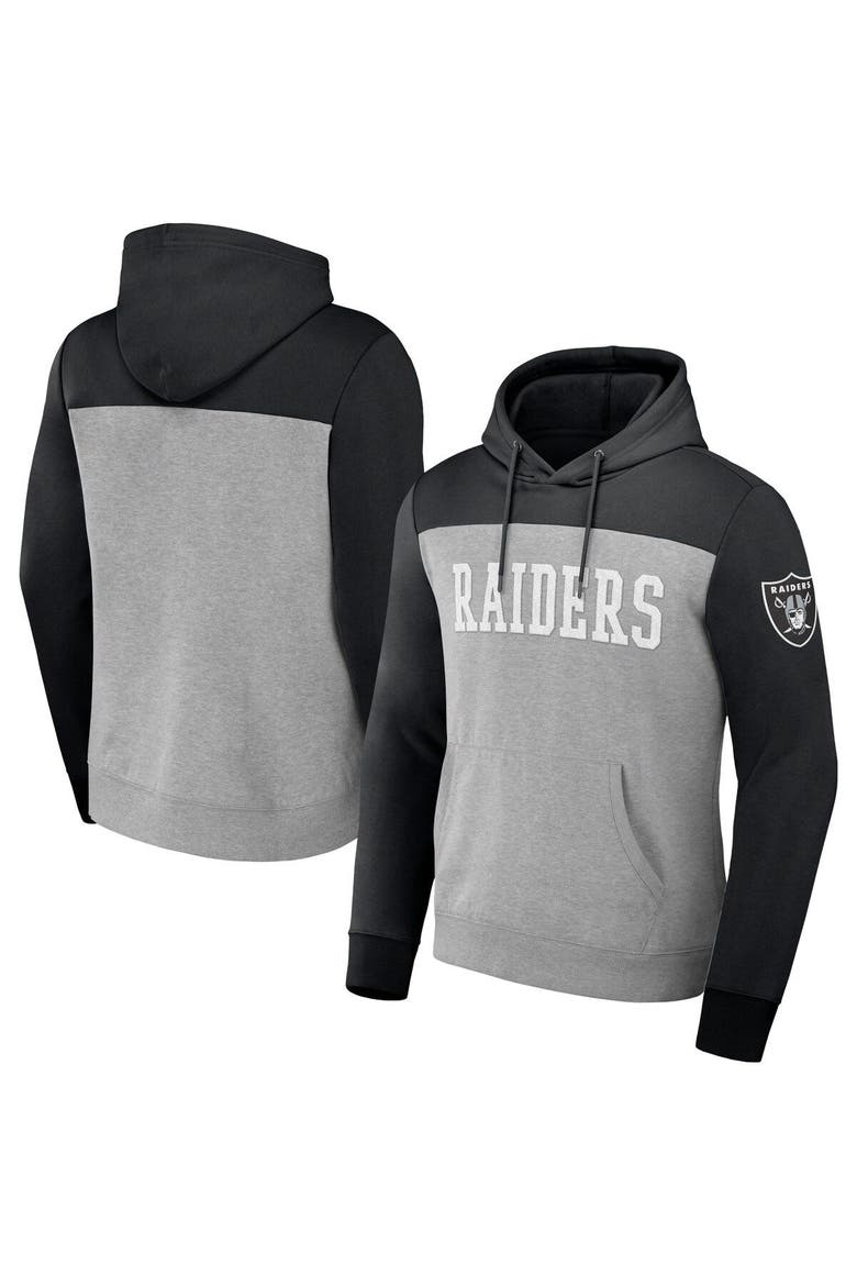 Men's NFL x Darius Rucker Collection by Fanatics Heather Gray Las Vegas Raiders Color Blocked Pullover Hoodie, Main, color, Heather Gray
