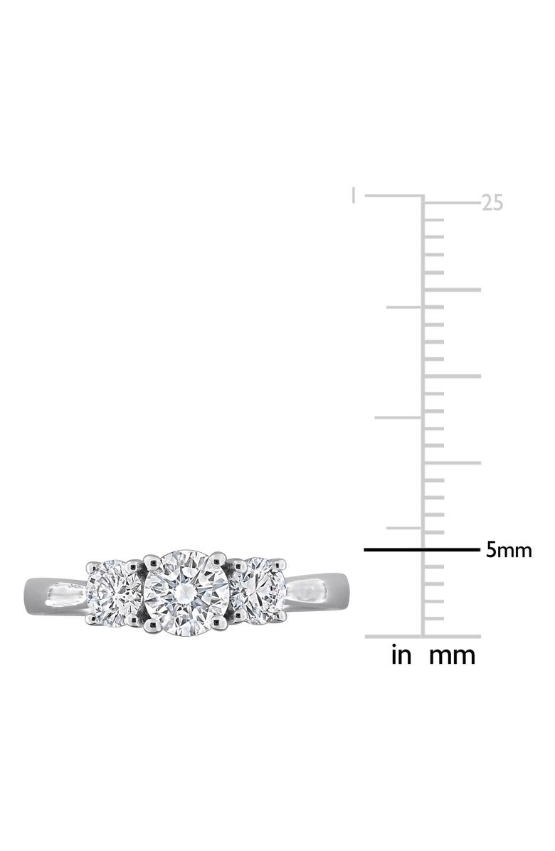 Created Forever Sterling Silver Lab Grown Diamond 3-Stone Engagement Ring, Alternate, color, White